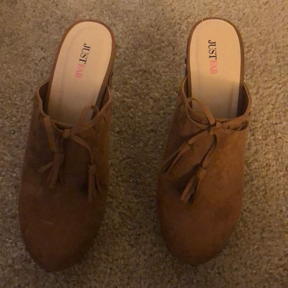 Whiskey Brown Clog high heel